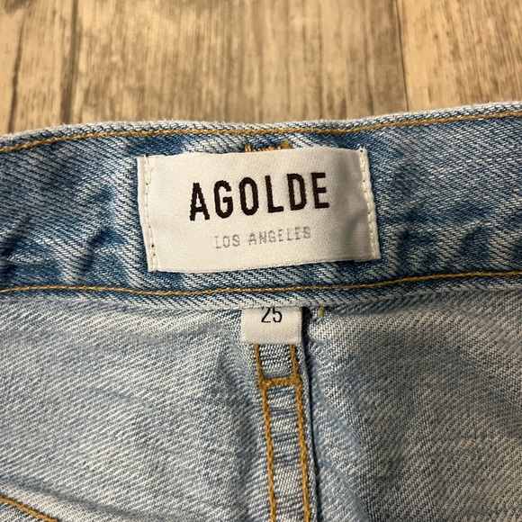 Agolde Criss Cross Upsized Jean Suburbia Light Wash Size 25 Loose High Rise - Picture 12 of 14